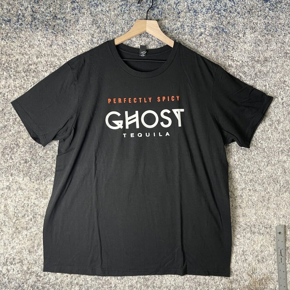 Ghost Tequila Shirt Mens 2XL Black Perfectly Spicy Graphic Promo T-Shirt Alcohol